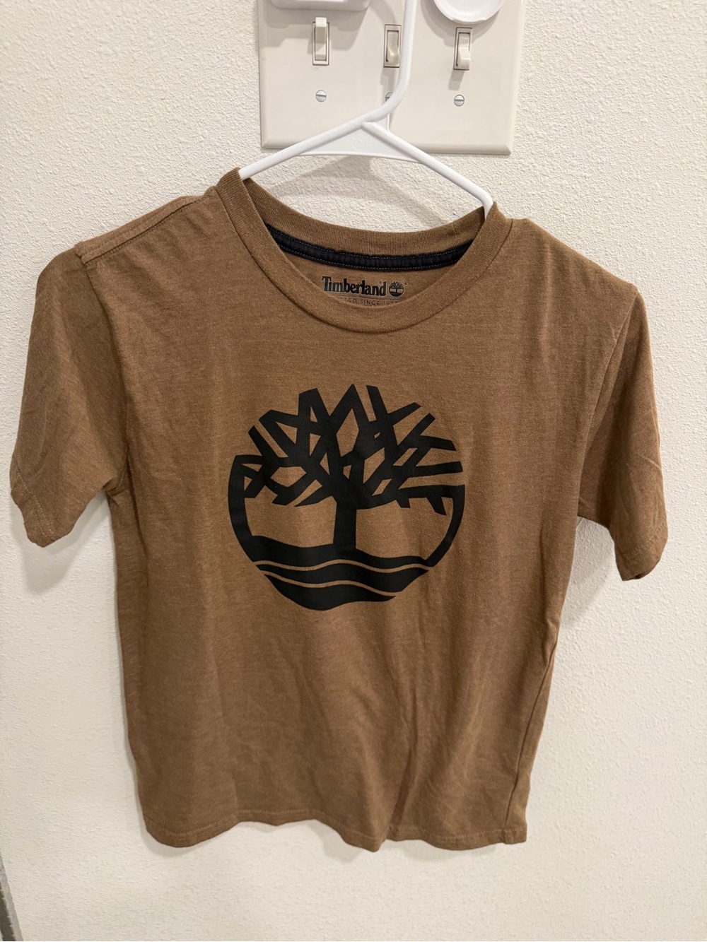 Timberland Brown Tee with Black Tree Logo